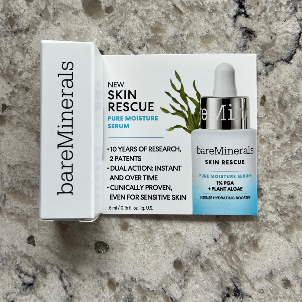 4/$14 bareMinerals Skin Rescue Pure Moisture Serum, Travel Size 5mL New